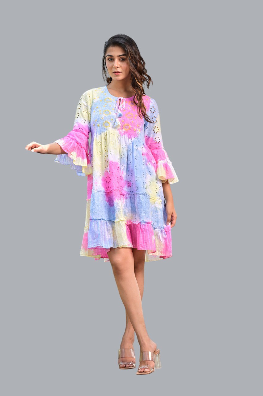 Multicolour Tie & Dye Midi Dress