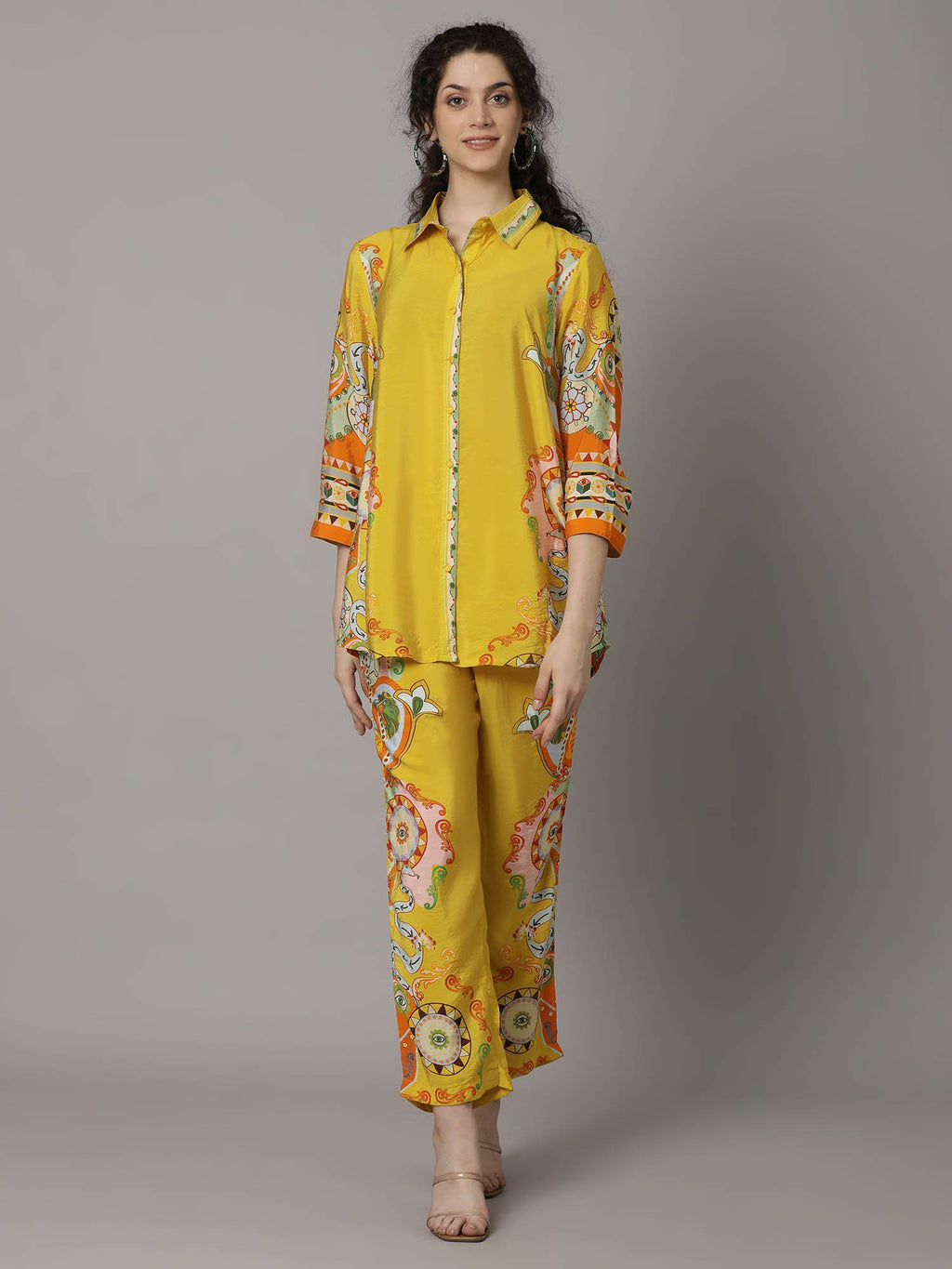 Yellow fusionic print co-ord set