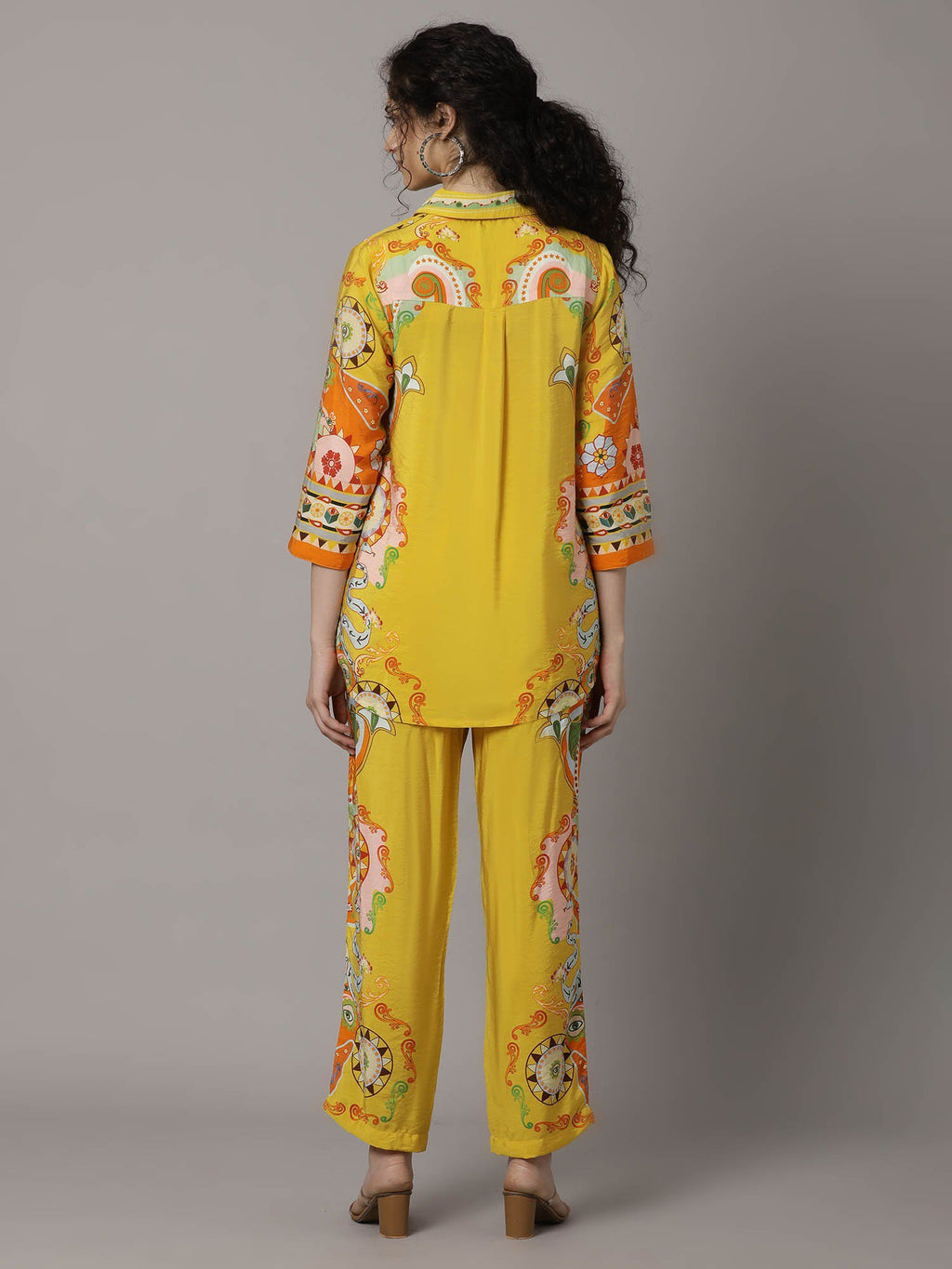 Yellow fusionic print co-ord set