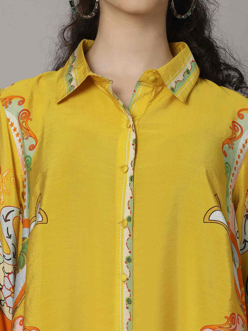 Yellow fusionic print co-ord set