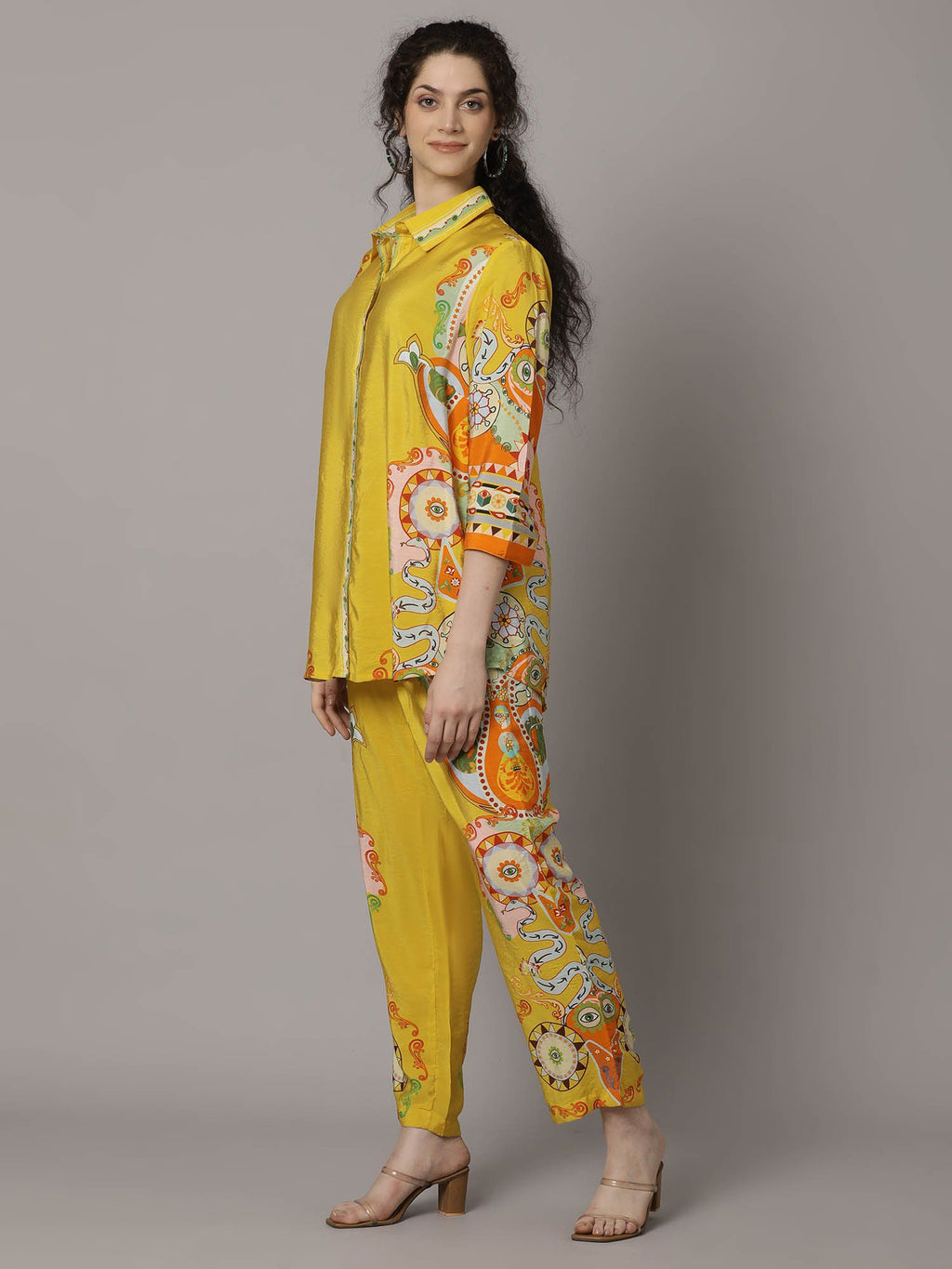 Yellow fusionic print co-ord set